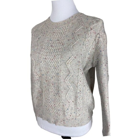 Urban Outfitters Cooperative Gray Confetti Cable‎ Knit Crew Neck Sweater M/C40 - Picture 5 of 14